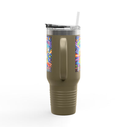 Potz™ Insulated Travel Mug 40oz – "Energy is My Superpower!" Graphic Tumbler | Smile Universe Collection