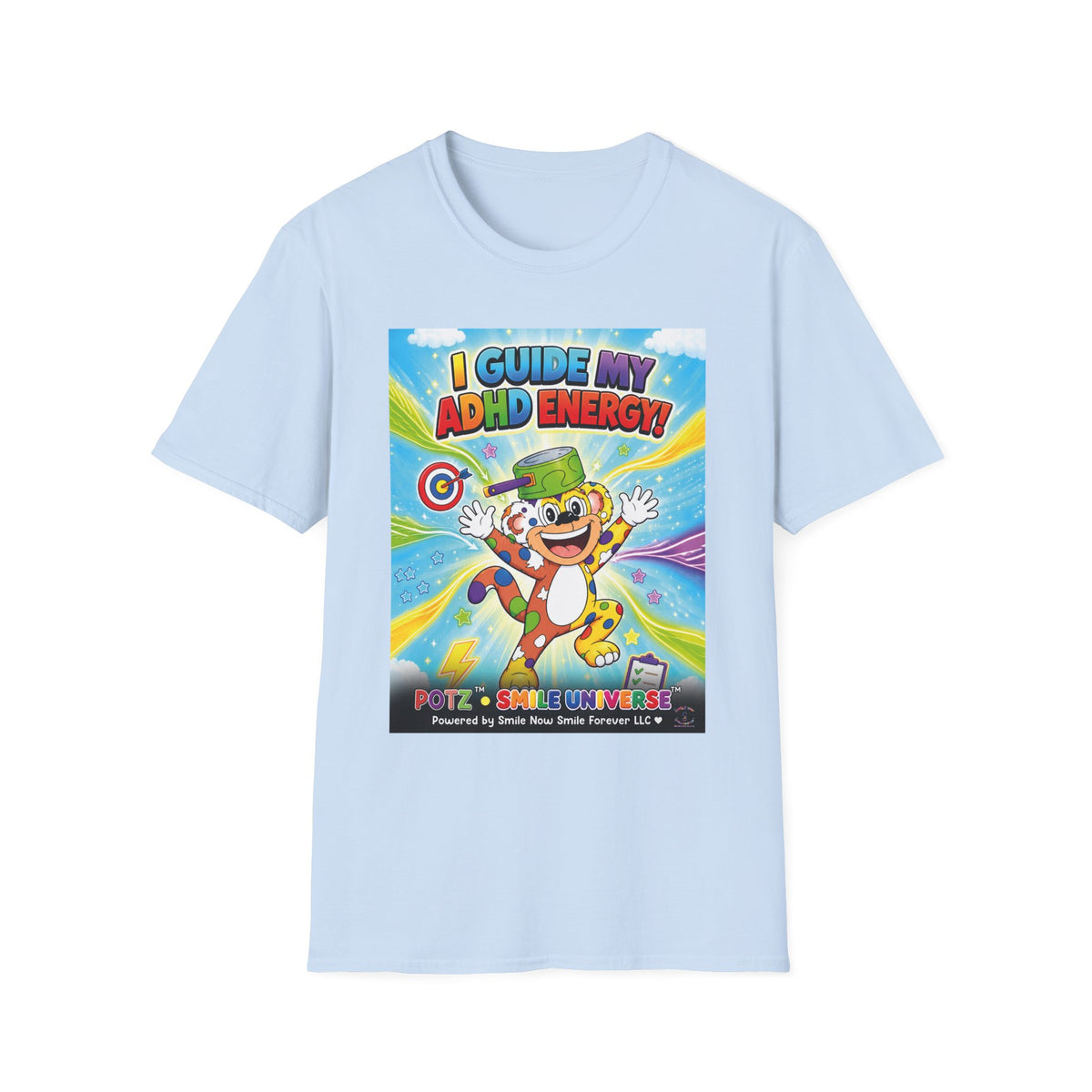 Potz™ Unisex Softstyle T-Shirt – "I Guide My ADHD Energy!" Graphic Tee | Smile Universe Collection