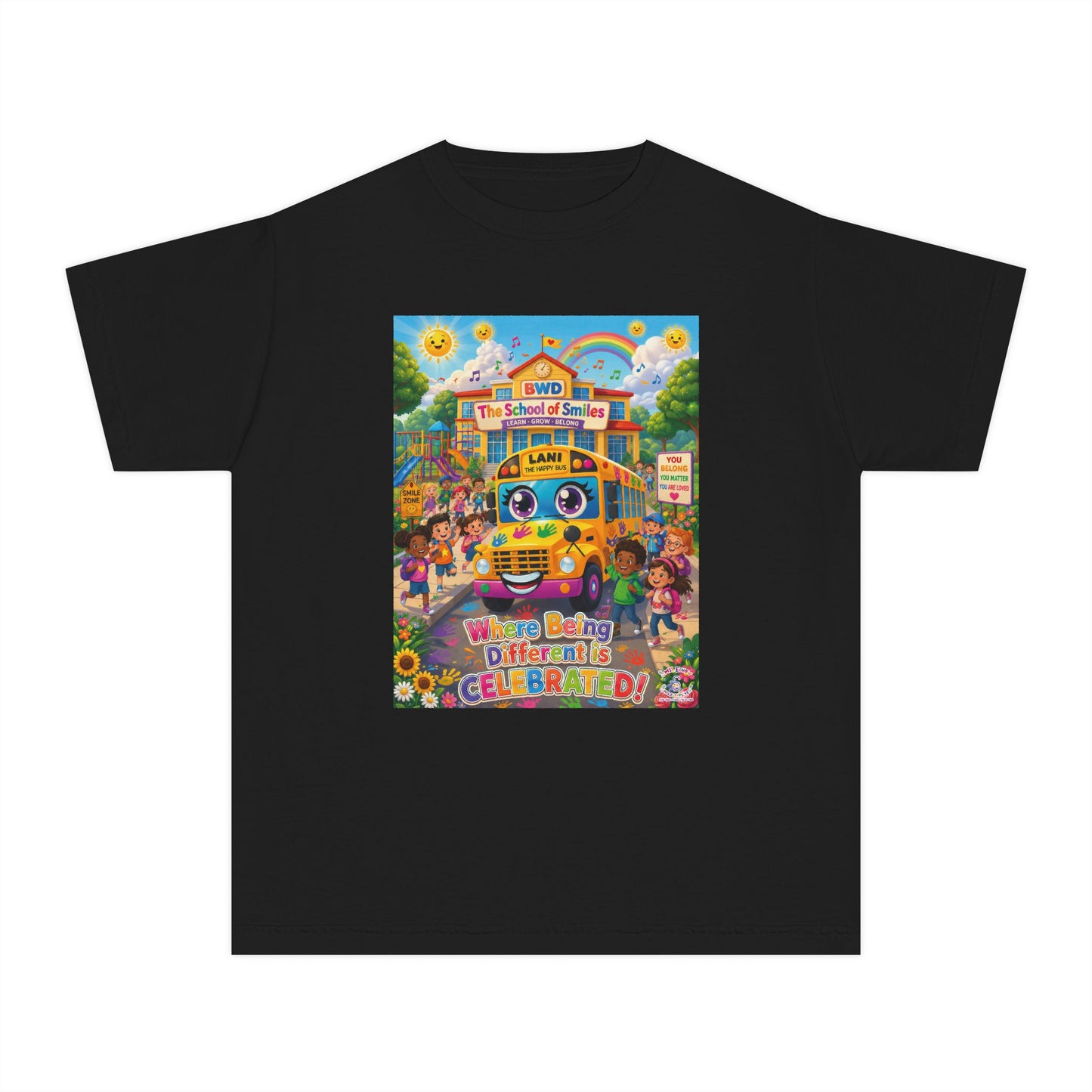 Lani™ Youth Midweight Tee – "Where Being Different is CELEBRATED!" Graphic Shirt