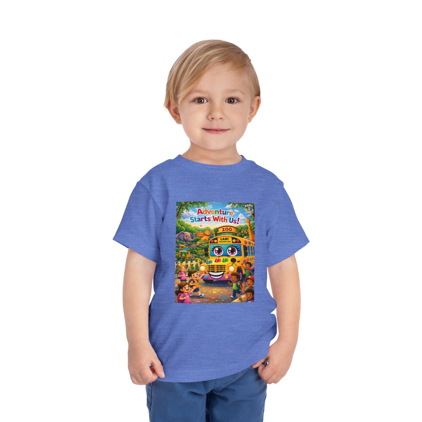 Lani™ Toddler Short Sleeve Tee – "Adventure Starts With Us!" Graphic