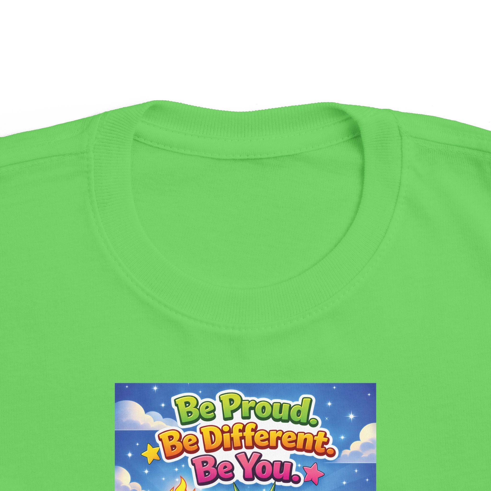 TuBz™ "Be Proud. Be Different. Be You." Kids T-Shirt - Inspirational Graphic Tee