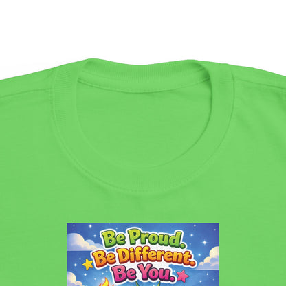TuBz™ "Be Proud. Be Different. Be You." Kids T-Shirt - Inspirational Graphic Tee