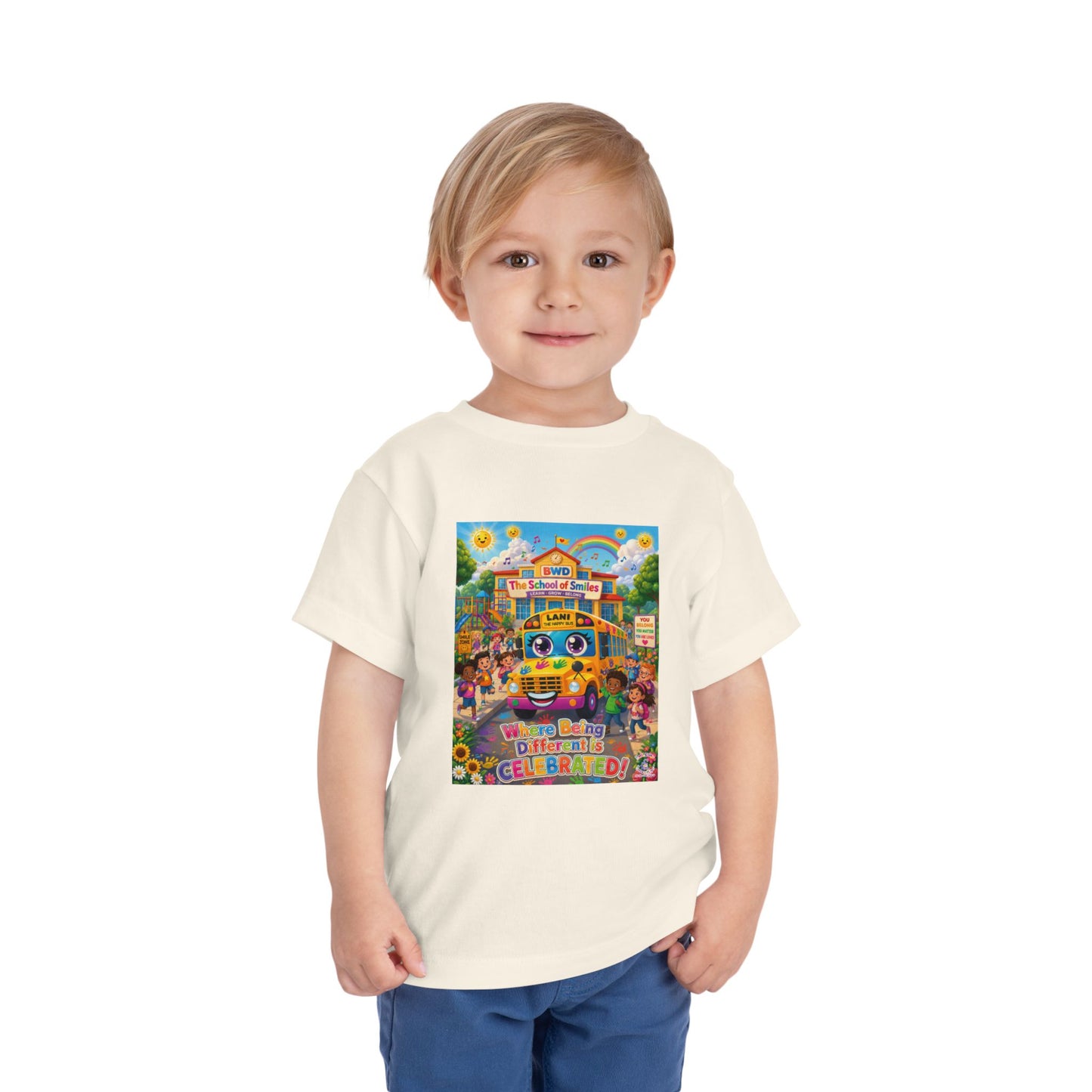 Lani™ Toddler Short Sleeve Tee – "Where Being Different is CELEBRATED!" Graphic Shirt