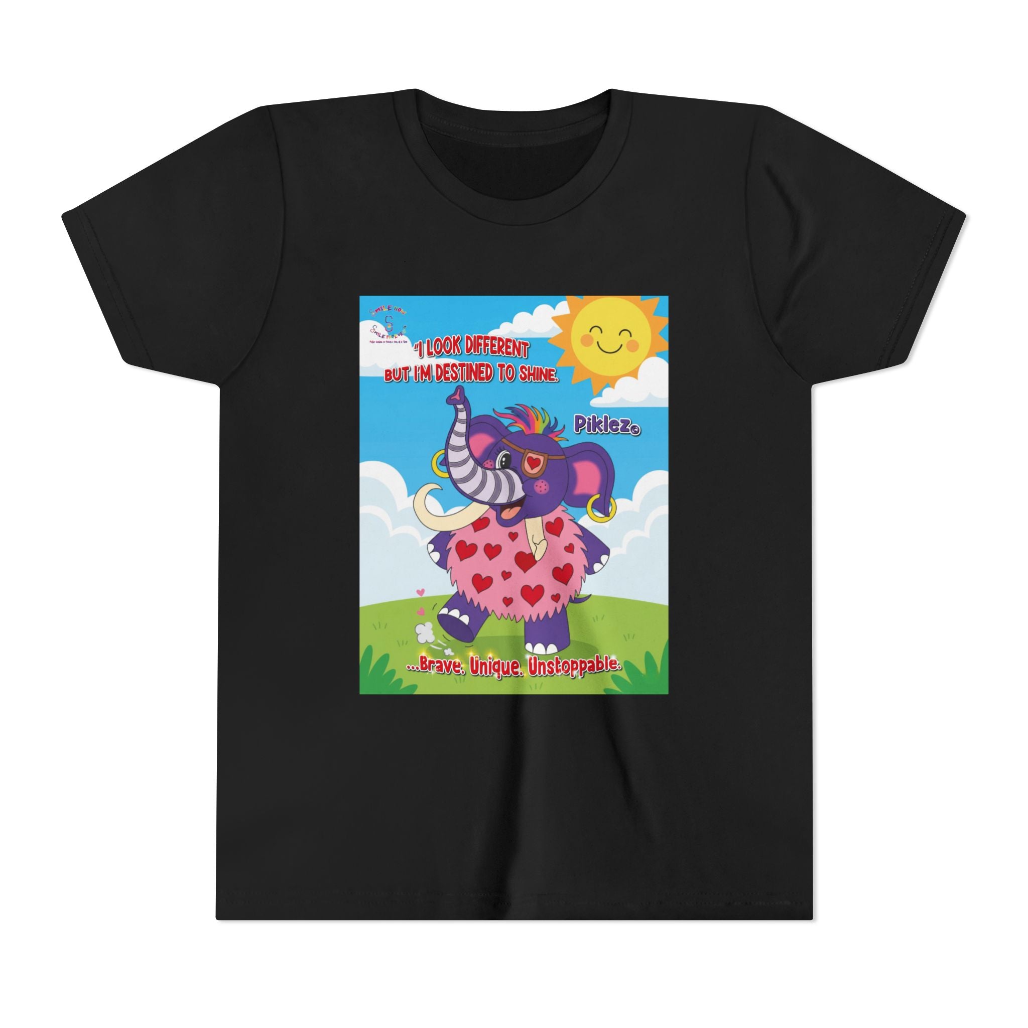 Piklez™ Kids T-Shirt Youth Tee – “Destined to Shine” Graphic Tee | Smile Universe Collection