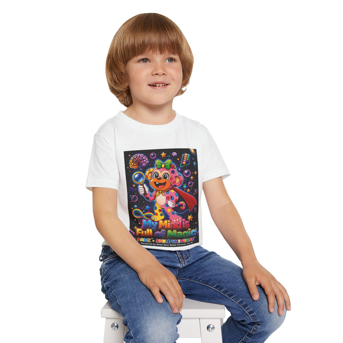 Panz™ Heavy Cotton™ Toddler T-Shirt – "My Mind is Full of Magic" Graphic | Smile Universe Collection