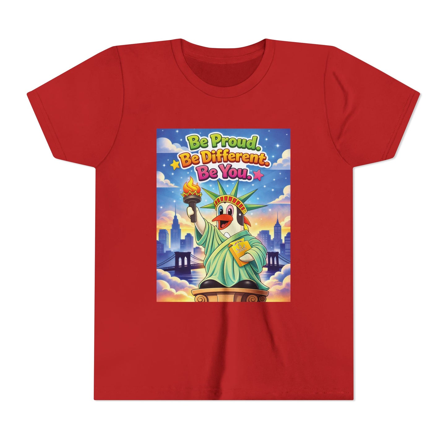 TuBz™M "Be Proud. Be Different. Be You." Kids T-Shirt - Inspirational Graphic Tee