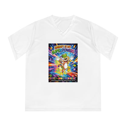 Potz™ Women's Performance V-Neck T-Shirt – "Energy is My Superpower!" Graphic Tee | Smile Universe Collection