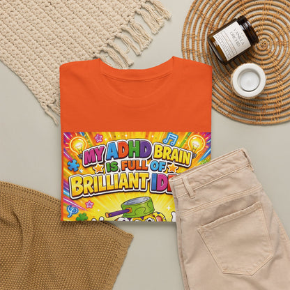 Potz™ Unisex Heavy Cotton™ Tee – "My ADHD Brain is Full of Brilliant Ideas!" Graphic Tee | Smile Universe Collection