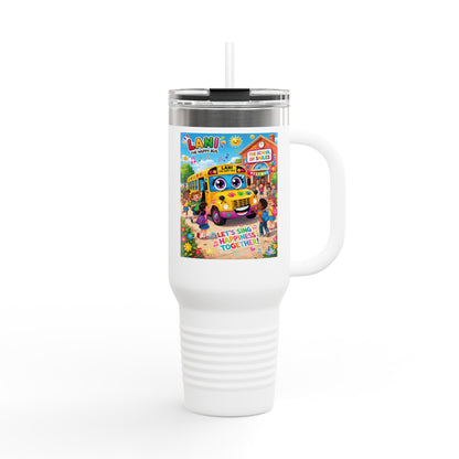 Lani™ 40oz Insulated Travel Mug – "Let's Sing Happiness Together!" Graphic