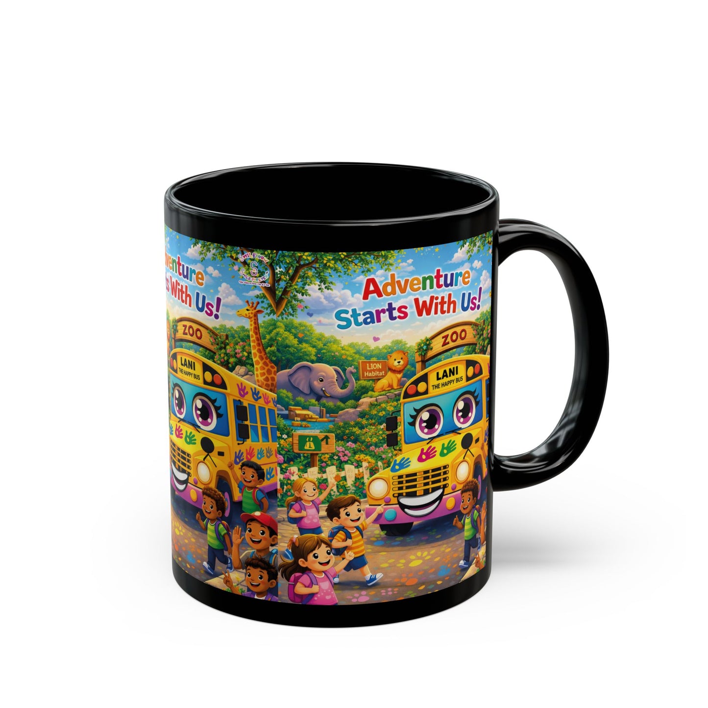 Lani™ Black Mug (11oz & 15oz) – "Adventure Starts With Us!" Graphic