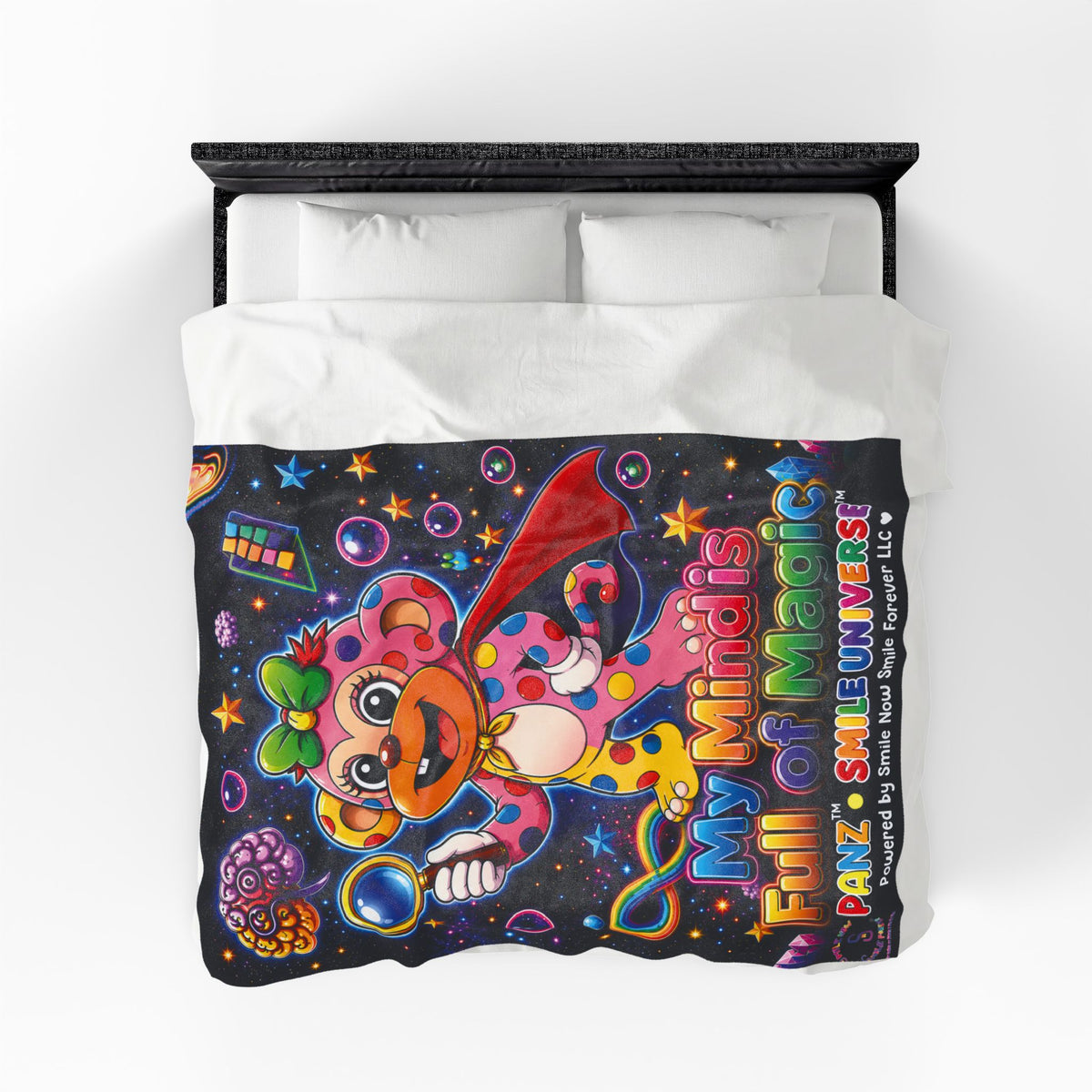 Panz™ Velveteen Plush Blanket – "My Mind is Full of Magic" Graphic | Smile Universe Collection