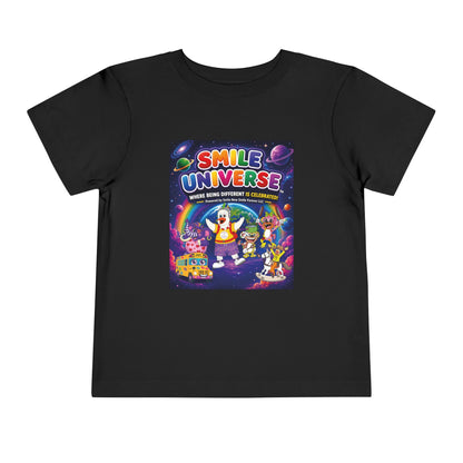 Smile Universe™ Toddler Short Sleeve Tee – "Where Being Different is CELEBRATED!" Graphic
