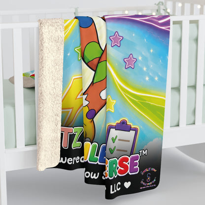 Potz™ Sherpa Fleece Blanket – "I Guide My ADHD Energy!" Graphic Throw | Smile Universe Collection