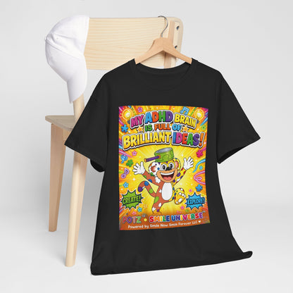 Potz™ Unisex Heavy Cotton™ Tee – "My ADHD Brain is Full of Brilliant Ideas!" Graphic Tee | Smile Universe Collection
