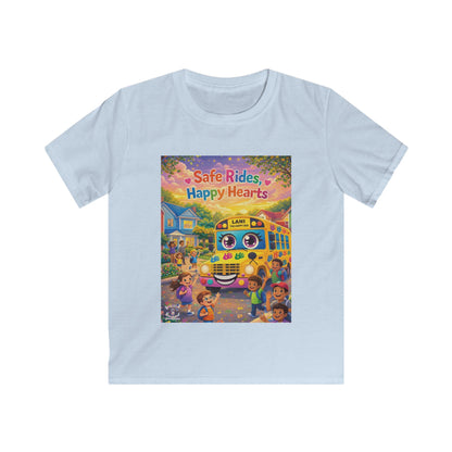 Lani™ Kids Softstyle Tee – "Safe Rides, Happy Hearts" Graphic