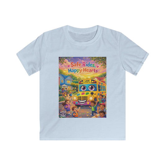 Lani™ Kids Softstyle Tee – "Safe Rides, Happy Hearts" Graphic
