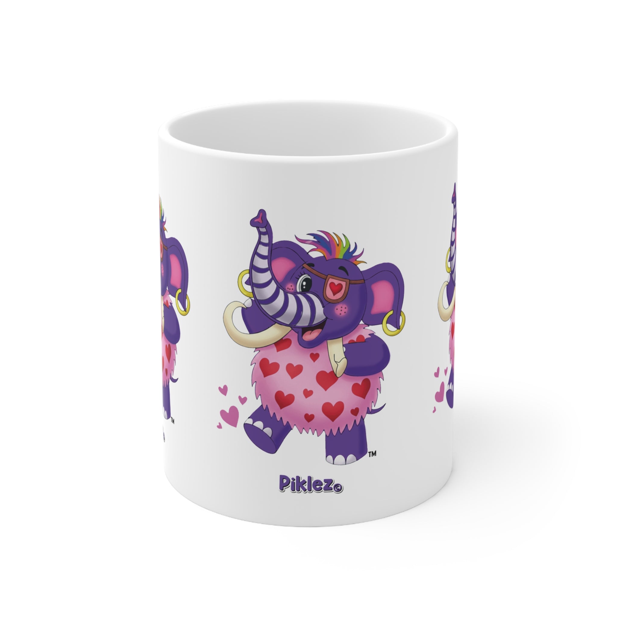 Piklez™ 11oz, 15oz Ceramic Coffee Cup – "Full of Love!" Graphic | Smile Universe Collection
