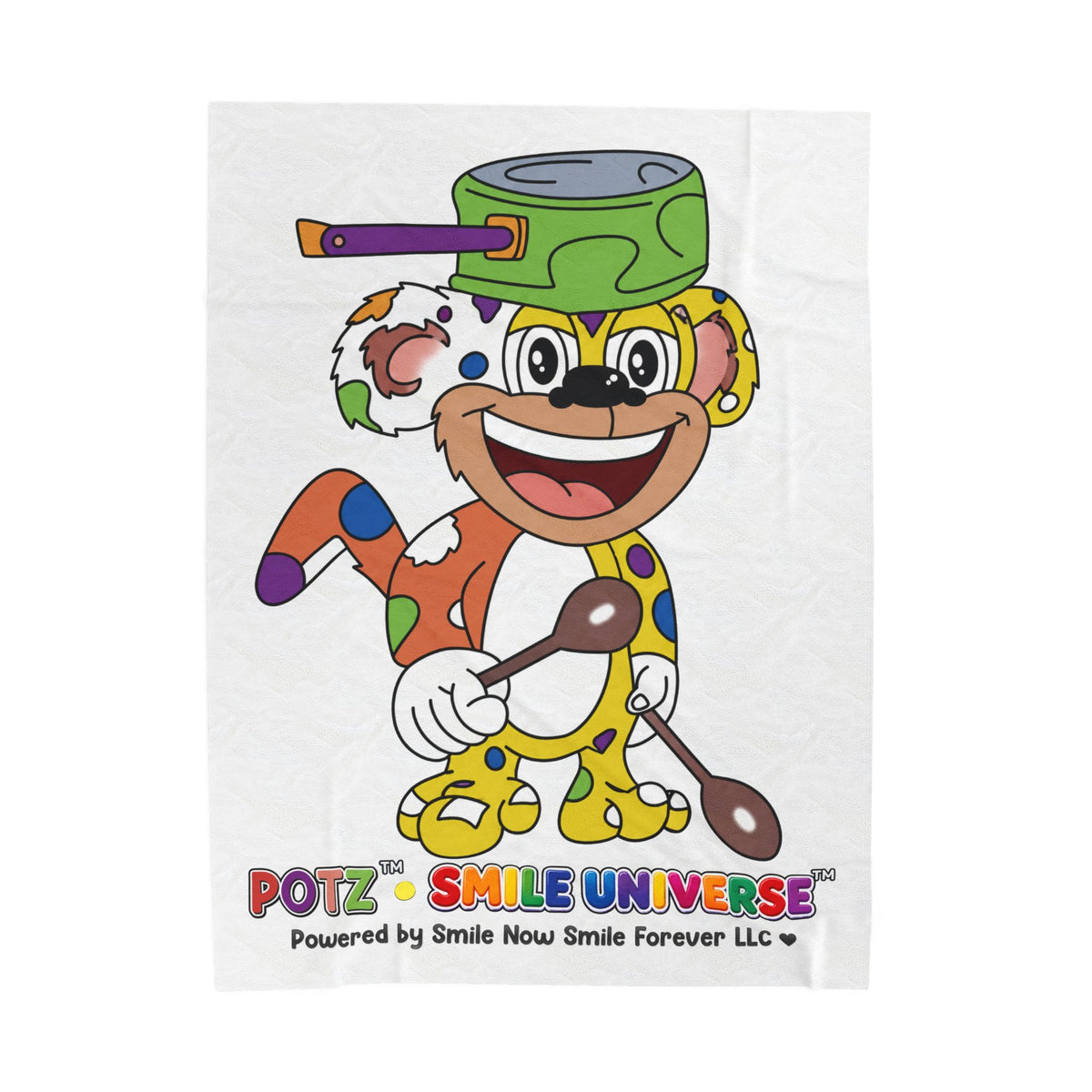 Potz™ Velveteen Plush Blanket – Playful Graphic Throw | Smile Universe Collection