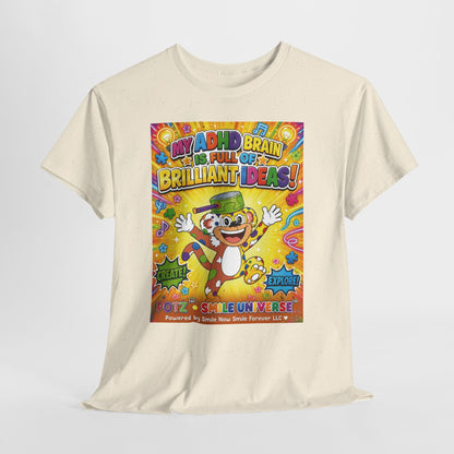 Potz™ Unisex Heavy Cotton™ Tee – "My ADHD Brain is Full of Brilliant Ideas!" Graphic Tee | Smile Universe Collection
