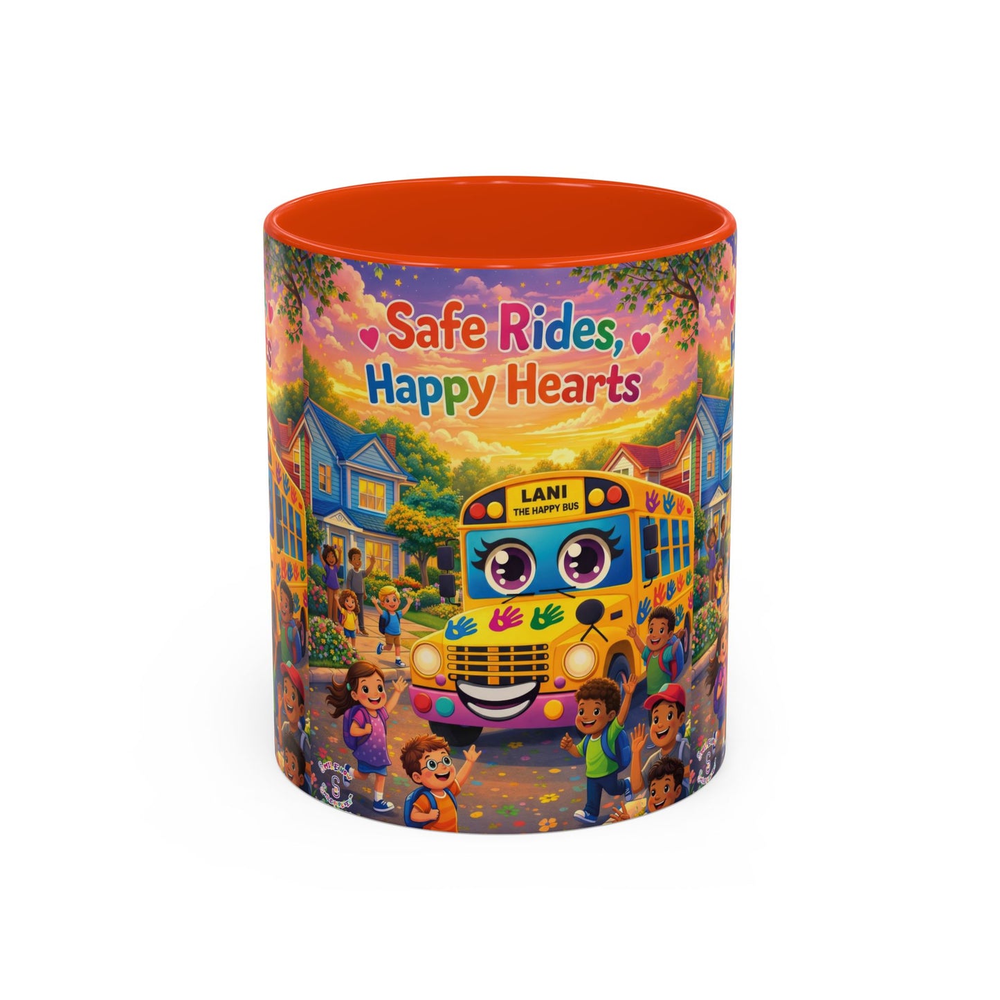 Lani™ Colorful Mug (11oz & 15oz) – "Safe Rides, Happy Hearts" Graphic