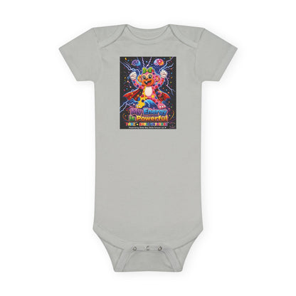 Panz™ Baby Short Sleeve Onesie® – "My Energy is Powerful" Graphic Bodysuit | Smile Universe Collection