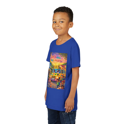 Lani™ Youth Short Sleeve Tee – "Safe Rides, Happy Hearts" Graphic