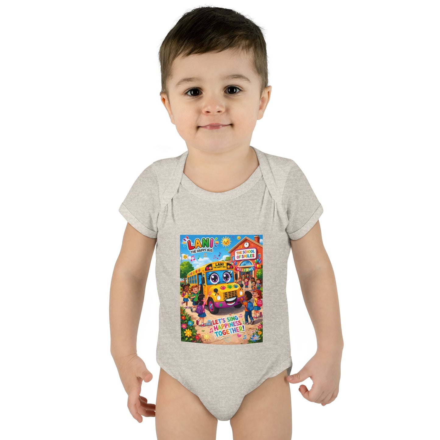 Lani™ Infant Baby Rib Bodysuit – "Let's Sing Happiness Together!" Graphic