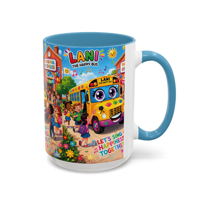 Lani™ Accent Coffee Mug (11oz & 15oz) – "Let's Sing Happiness Together!" Graphic