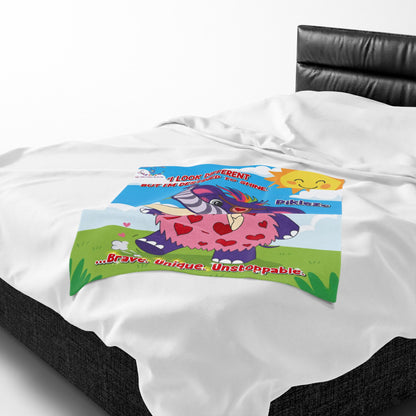 Piklez™ Velveteen Plush Blanket – "Destined to Shine" Graphic | Smile Universe Collection