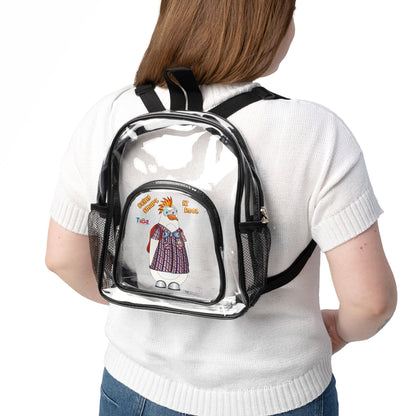 TuBz™ "Being Smart Iz Kool" Kids Clear Backpack - School & Stadium Bag
