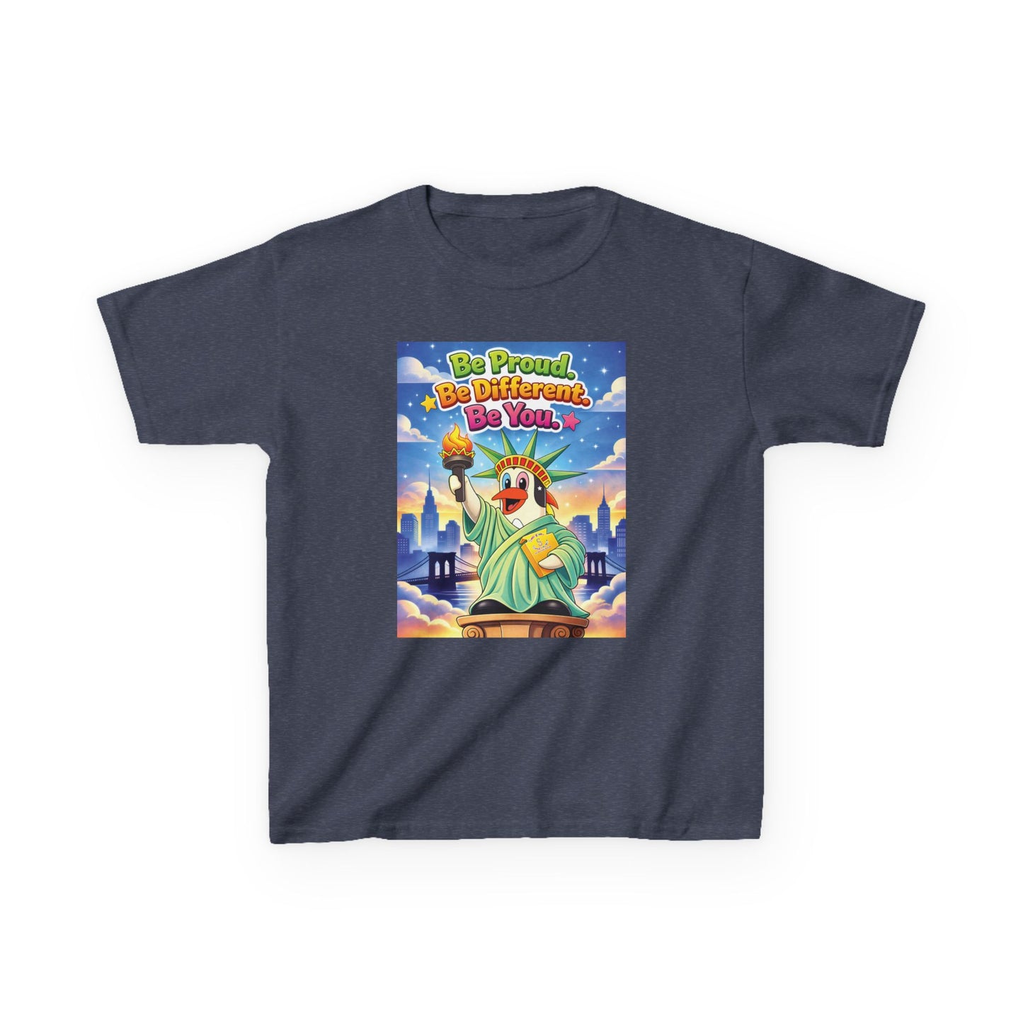 TuBz™M "Be Proud. Be Different. Be You." Kids T-Shirt - Inspirational Graphic Tee