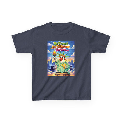 TuBz™M "Be Proud. Be Different. Be You." Kids T-Shirt - Inspirational Graphic Tee