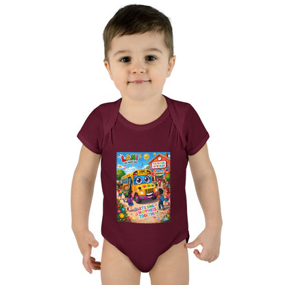 Lani™ Infant Baby Rib Bodysuit – "Let's Sing Happiness Together!" Graphic