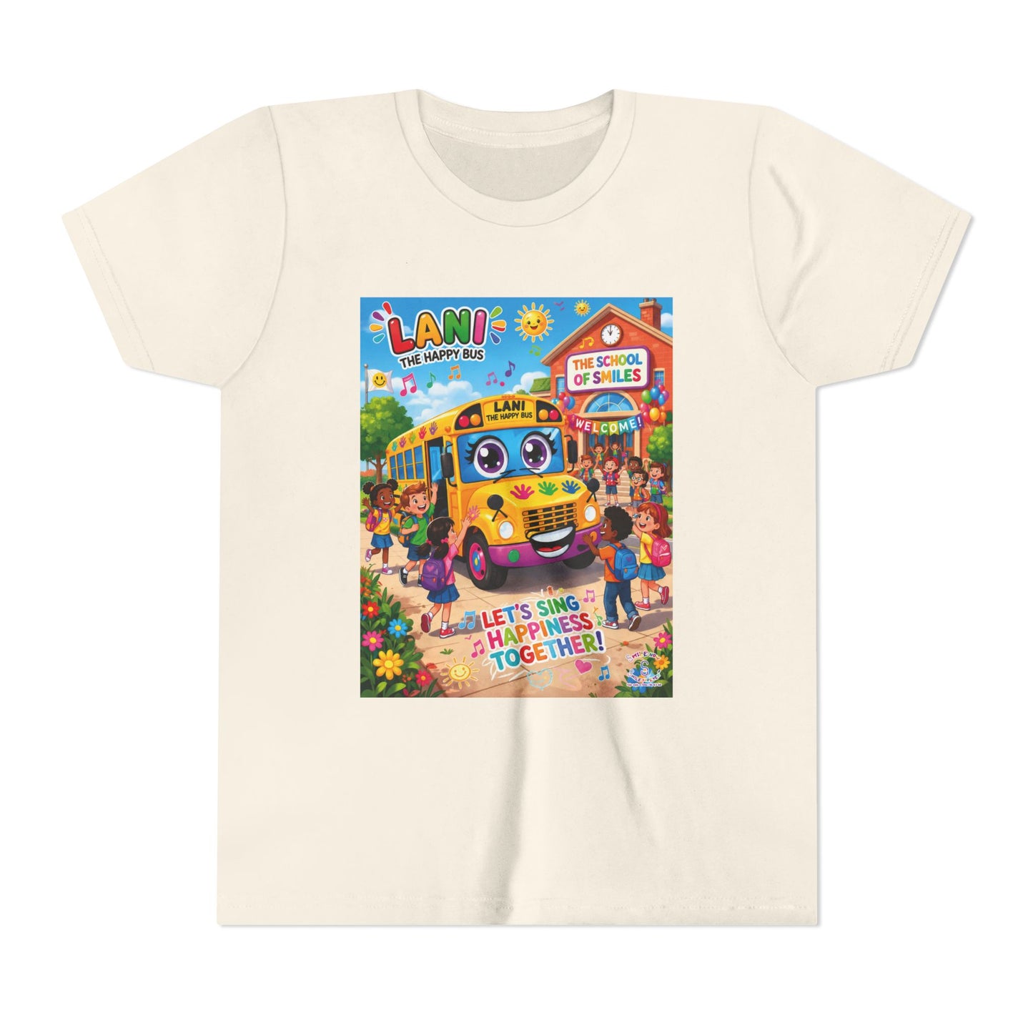 Lani™ Youth Short Sleeve Tee – "Let's Sing Happiness Together!" Graphic