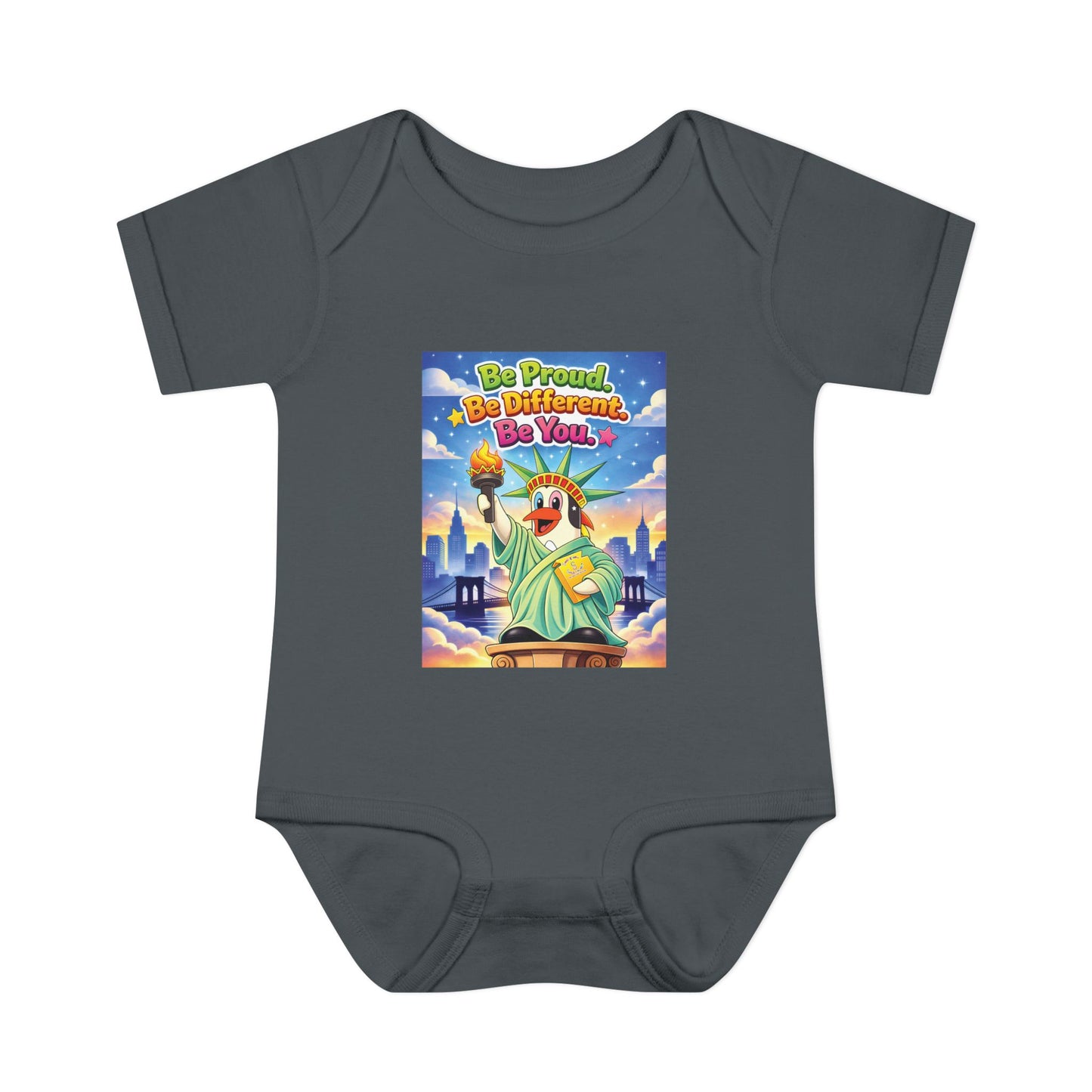TuBz™ "Be Proud. Be Different. Be You." Infant Bodysuit - Inspirational Baby Onesie