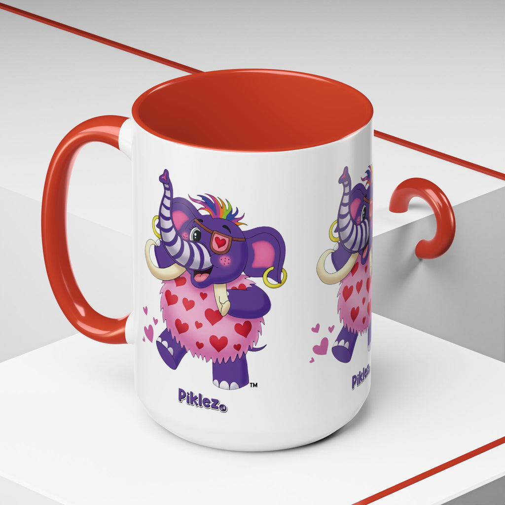Piklez™ Accent Coffee Mug (11oz & 15oz) – "Full of Love!" Graphic | Smile Universe Collection