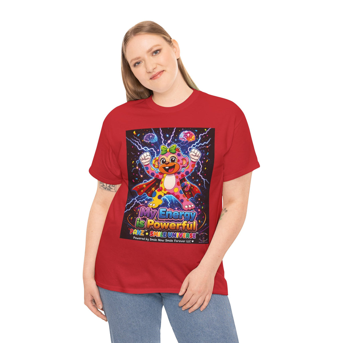 Panz™ Unisex Heavy Cotton™ Tee For Adult – "My Energy is Powerful" Graphic Tee | Smile Universe Collection