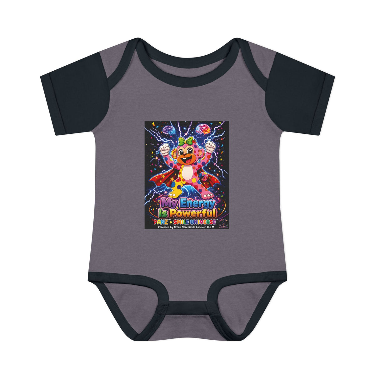 Panz™ Infant Baby Rib Bodysuit – "My Energy is Powerful" Graphic Onesie | Smile Universe Collection