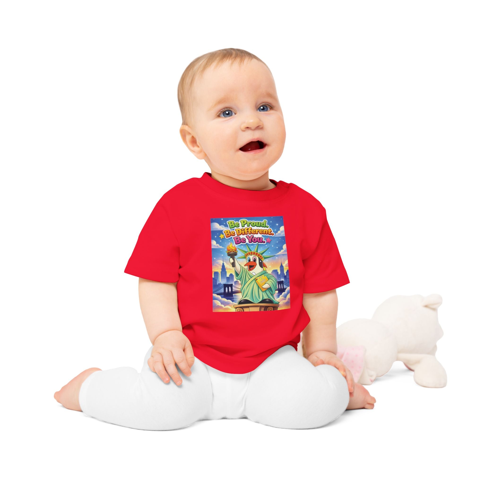 TuBz™ "Be Proud. Be Different. Be You." Baby T- Shirt - Cute Inspirational Infant Tee