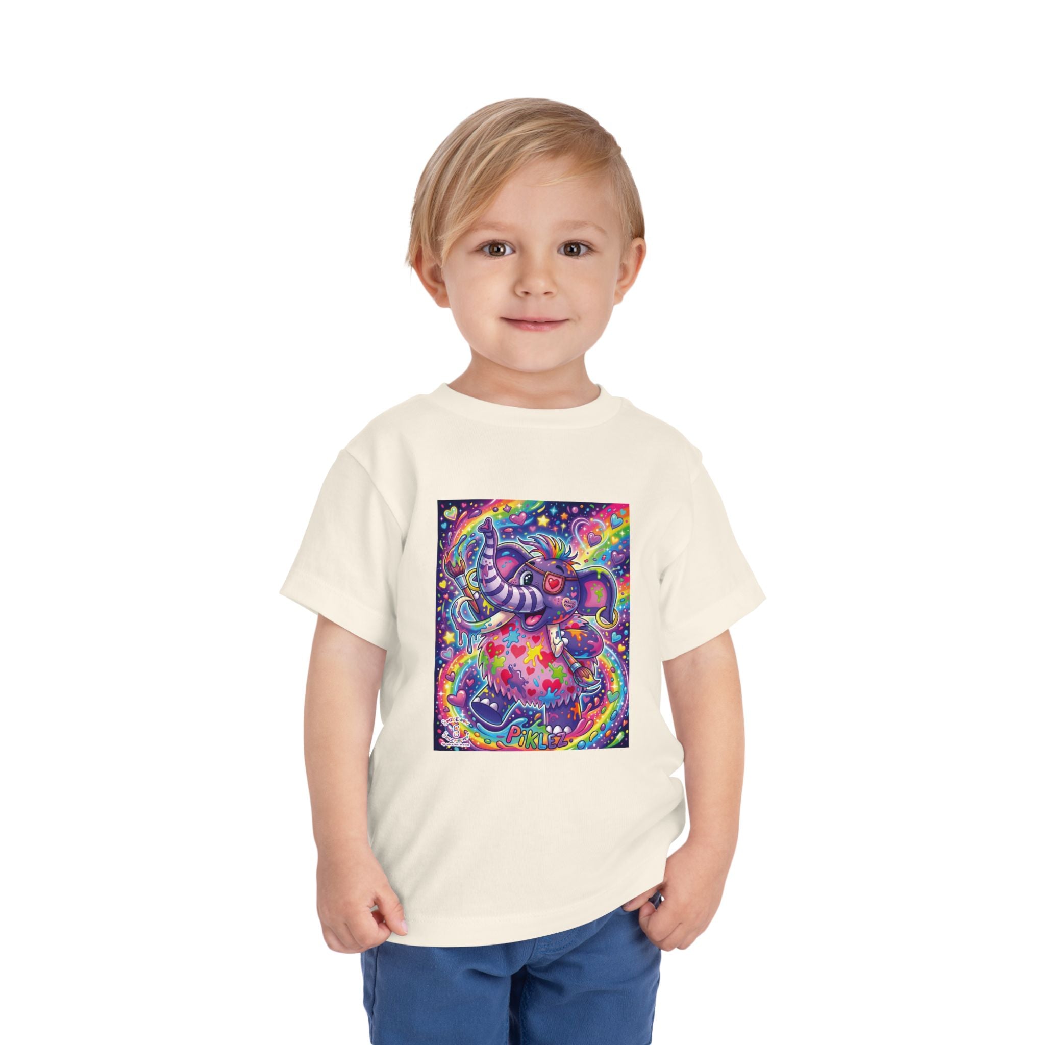 Piklez™ Toddler Short Sleeve Tee – "Magic Paint!" Graphic Shirt | Smile Universe Collection
