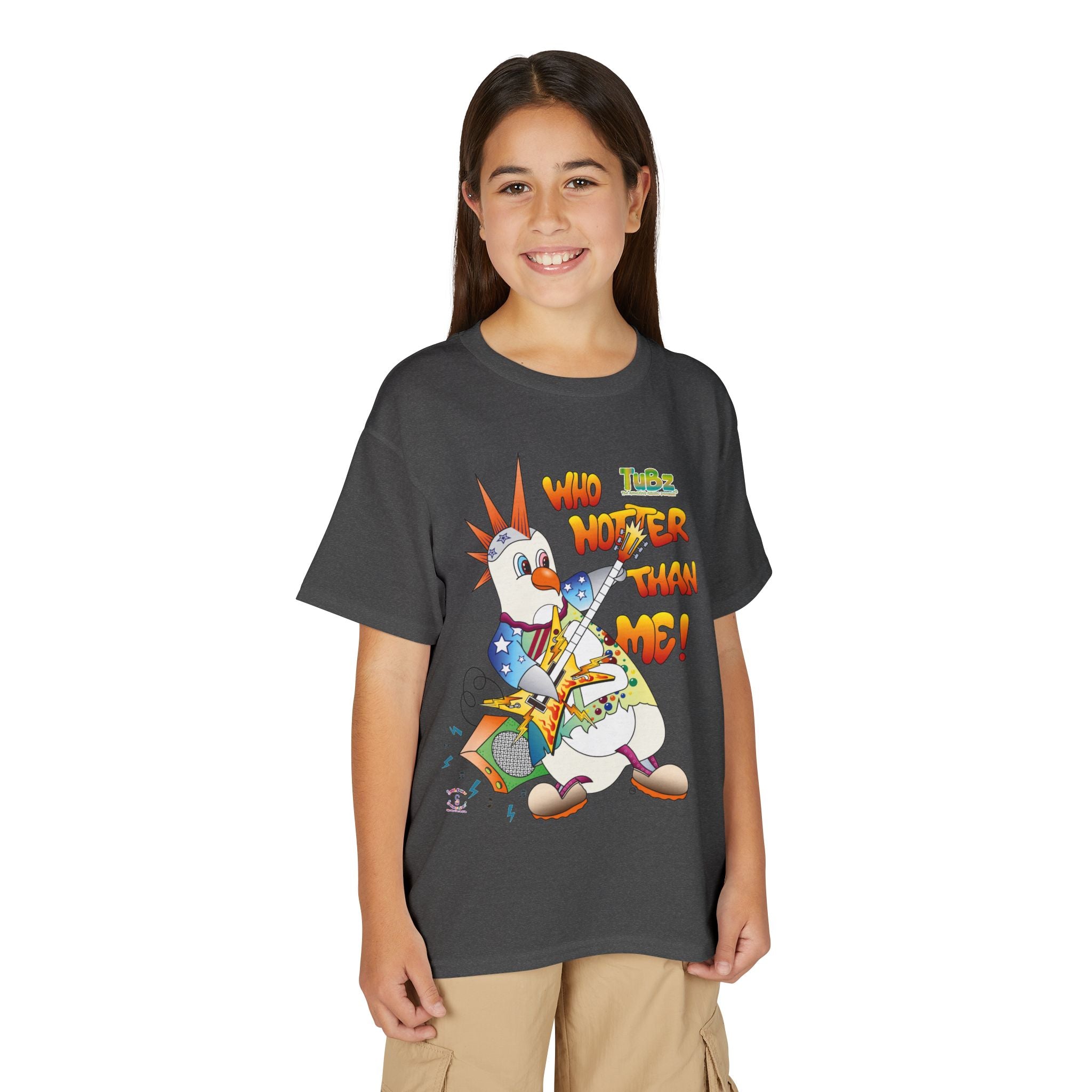 TuBz™ Rockstar Kids T-Shirt - "Who Hotter Than Me!" Graphic Tee | Smile Universe TuBz4Kidz Collection