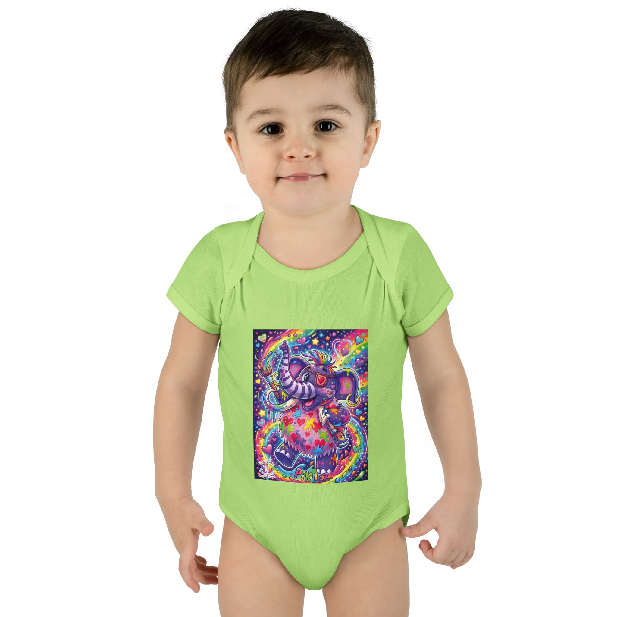 Piklez™ Infant Baby Rib Bodysuit – "Magic Paint!" Graphic | Smile Universe Collection