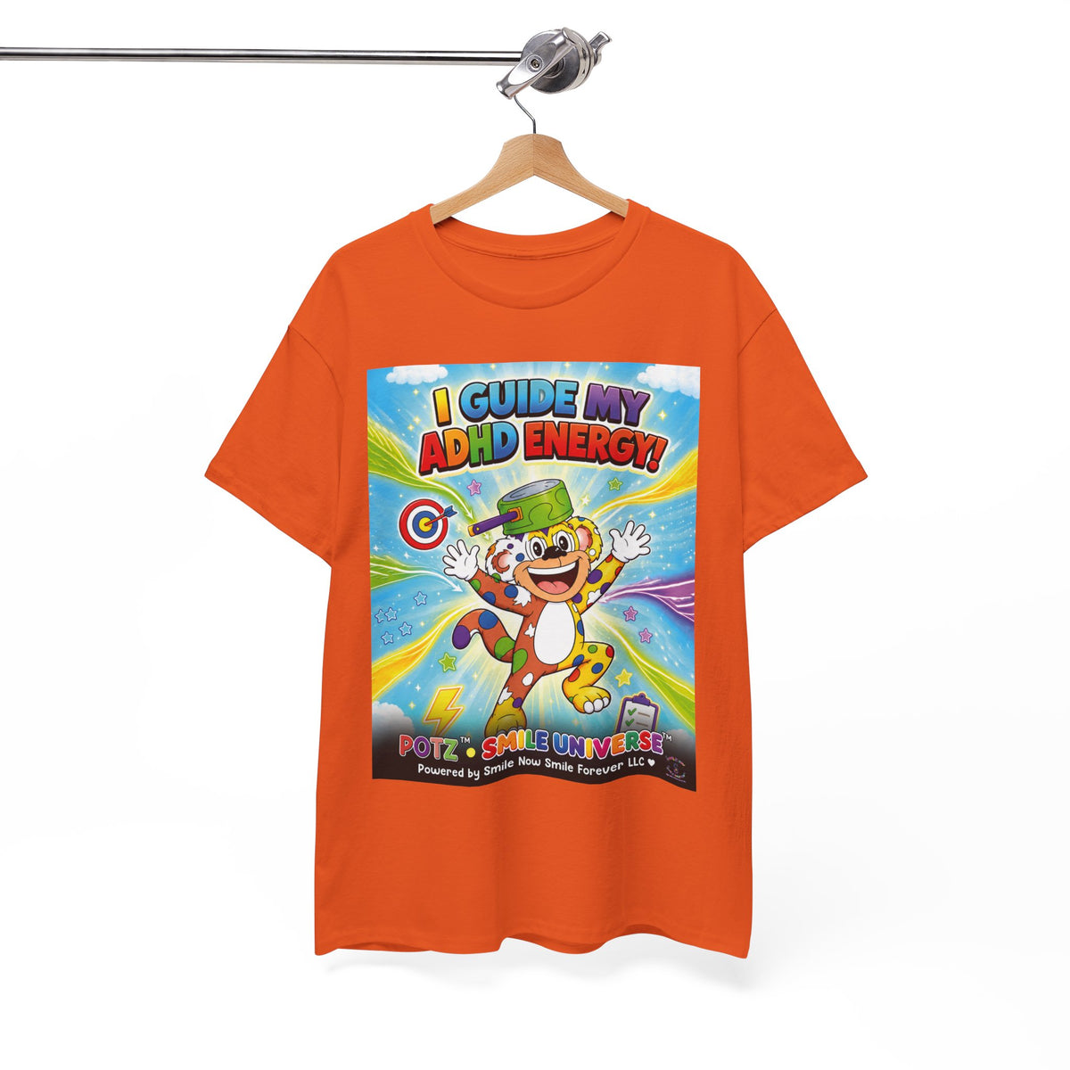 Potz™ Unisex Heavy Cotton™ Tee – "I Guide My ADHD Energy!" Graphic Tee | Smile Universe Collection