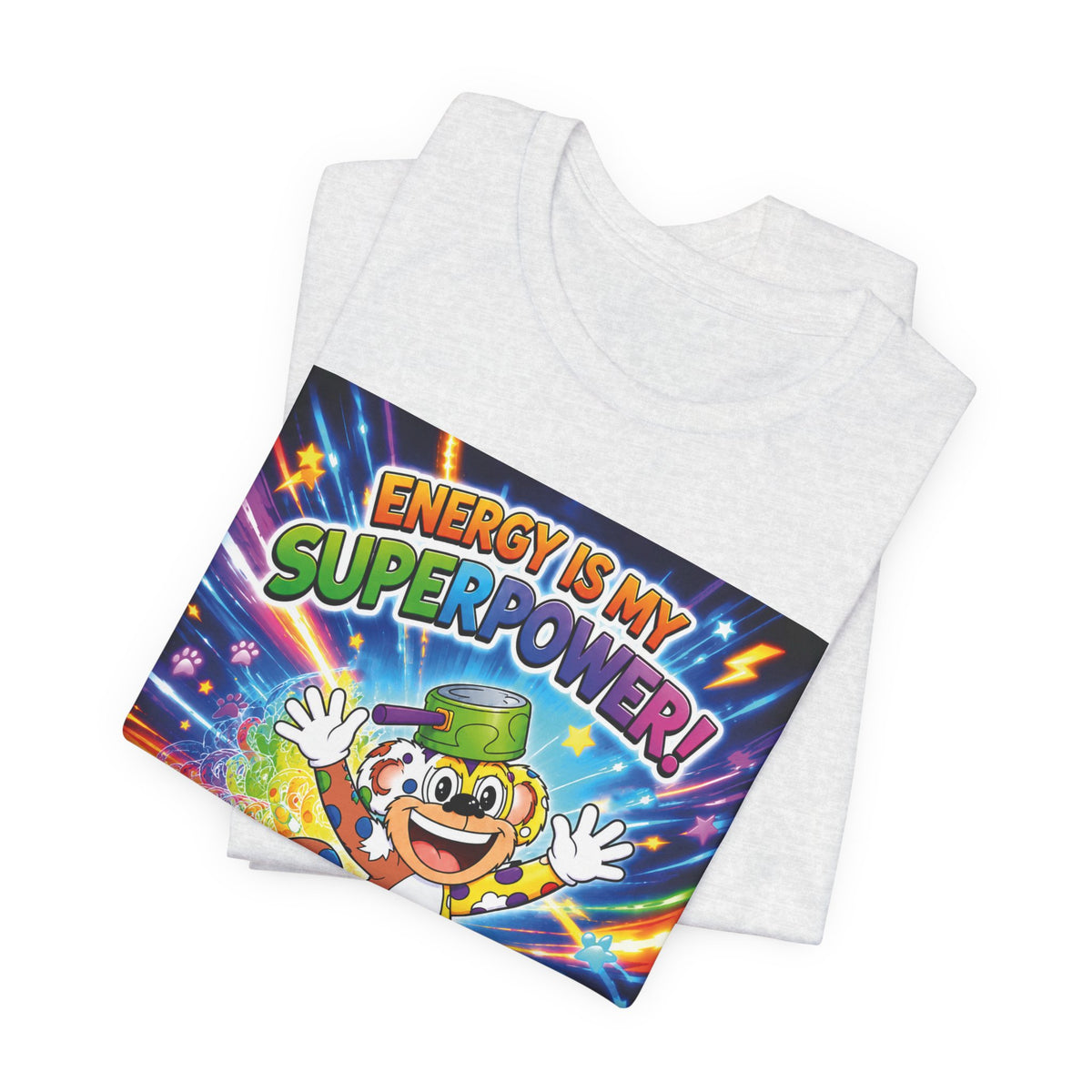 Potz™ Unisex Jersey Short Sleeve Tee – "Energy is My Superpower!" Graphic Tee | Smile Universe Collection