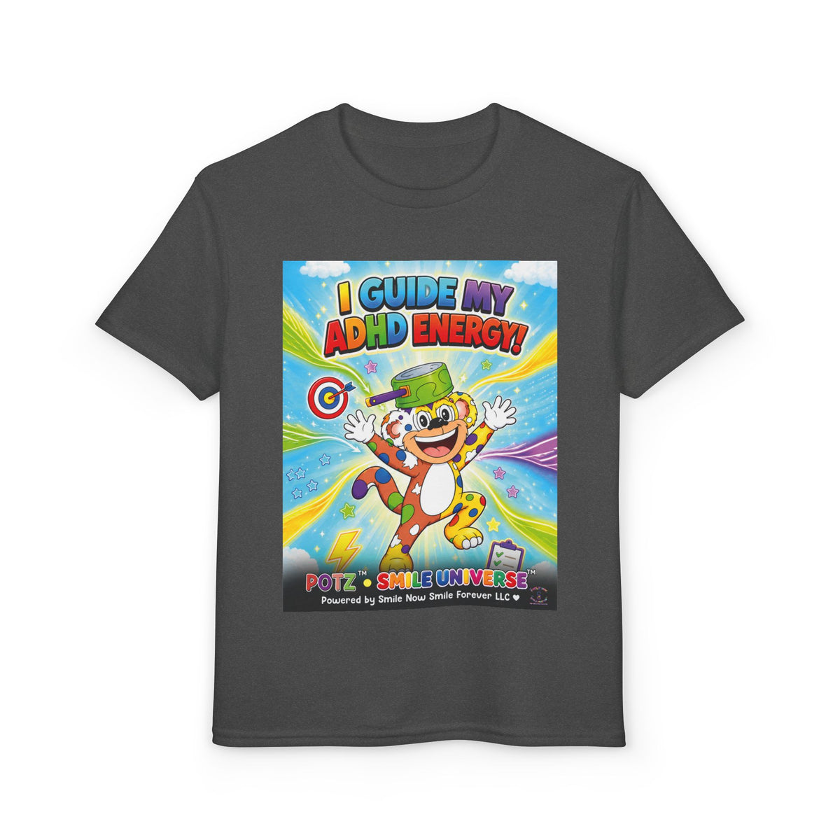 Potz™ Youth DryBlend® T-Shirt – "I Guide My ADHD Energy!" Graphic Tee | Smile Universe Collection