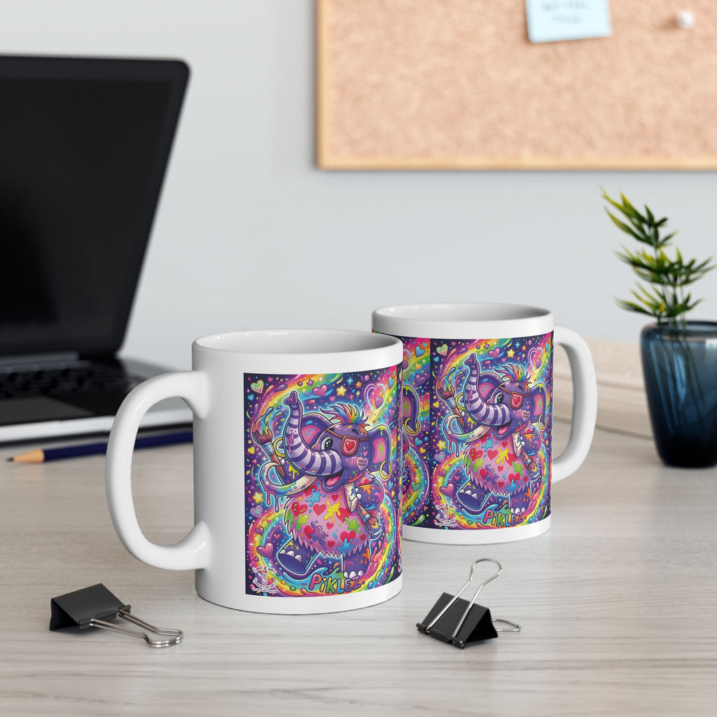 Piklez™ 11oz Ceramic Mug – "Magic Paint!" Graphic | Smile Universe Collection