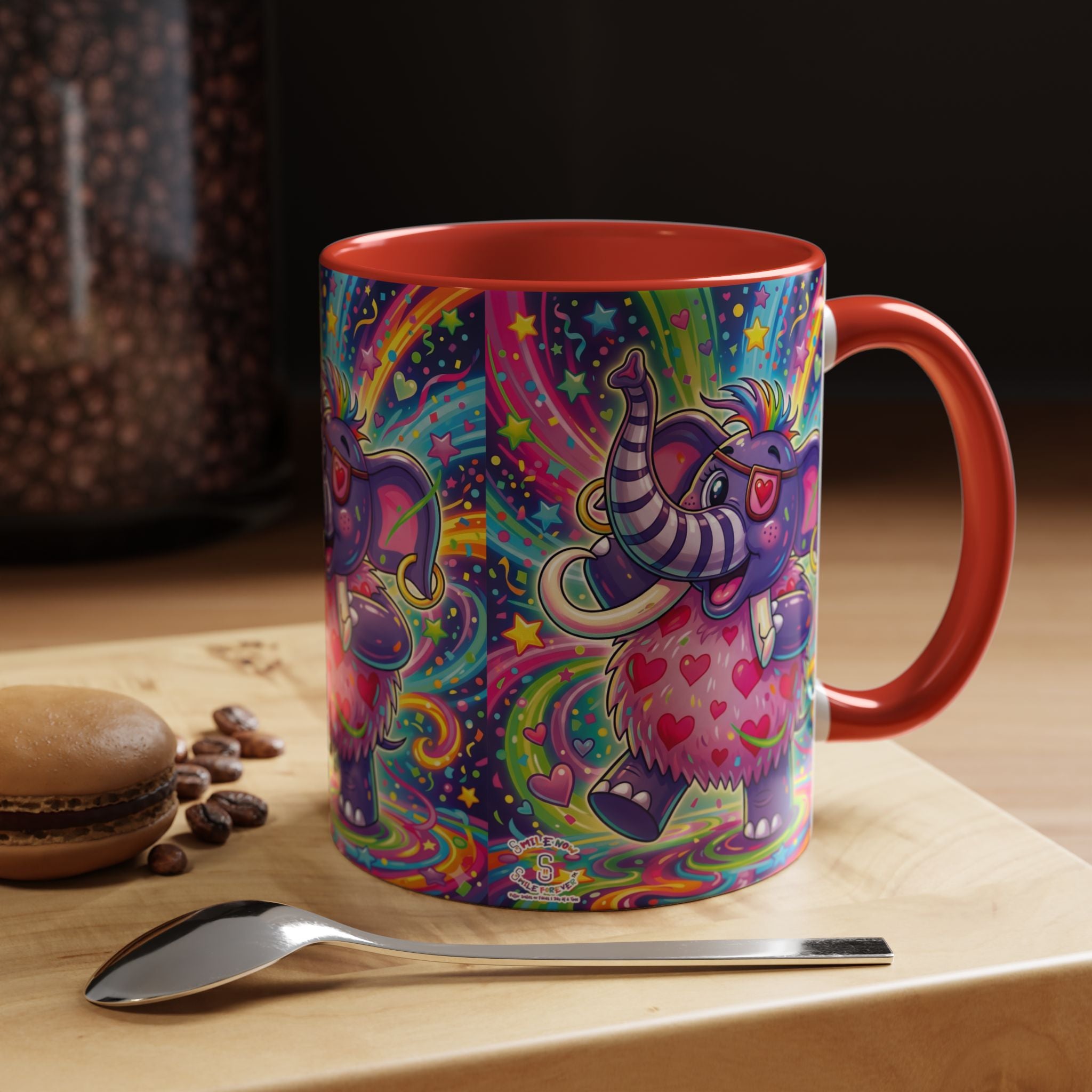 Piklez™ 11oz, 15oz Accent Coffee Mug – "Born to Celebrate!" Graphic | Smile Universe Collection