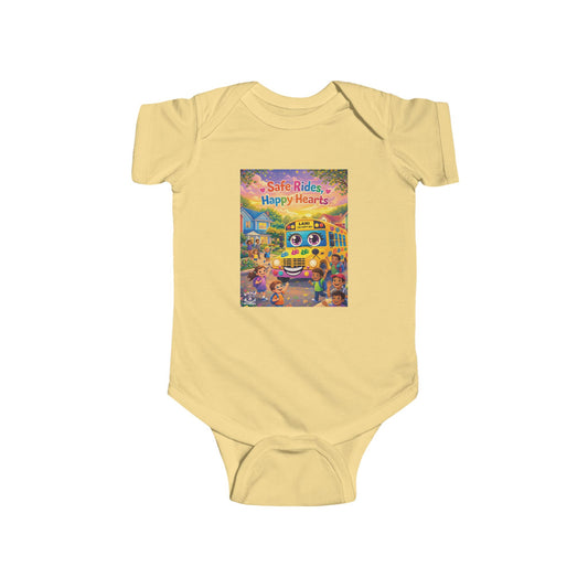 Lani™ Infant Fine Jersey Bodysuit – "Safe Rides, Happy Hearts" Graphic