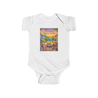 Lani™ Infant Fine Jersey Bodysuit – "Safe Rides, Happy Hearts" Graphic