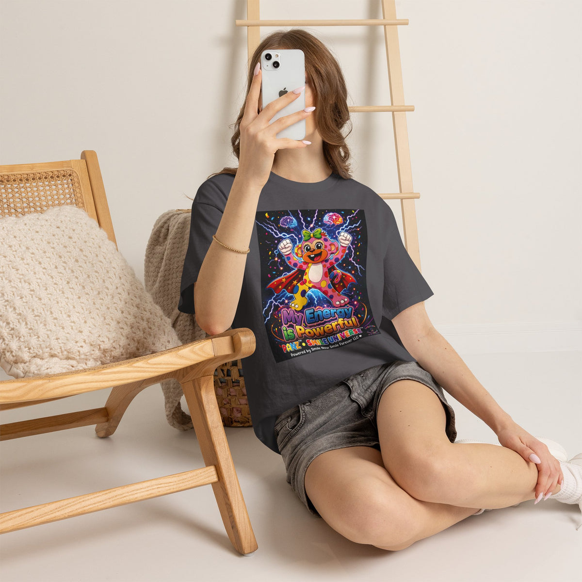 Panz™ Unisex Heavy Cotton™ Tee For Adult – "My Energy is Powerful" Graphic Tee | Smile Universe Collection